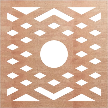 Ekena Millwork Chevron Wood Fretwork Pierced Ceiling Medallion, Cherry, 30"OD x 7 3/4"ID x 1/4"T CMWP30X30X0250CHCH